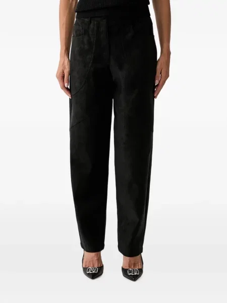 Pantaloni Liu Jo din piele de căprioară negru