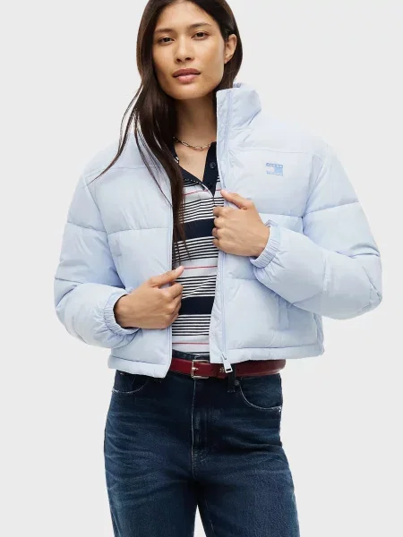 Укорочена джинсова куртка Tommy Jeans блакитна