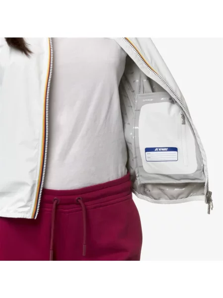 Kurtka K-way w grochy ze stretchu biała