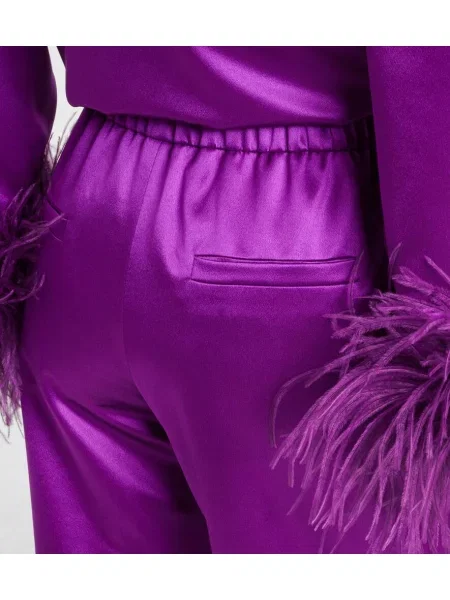 Pantaloni Valentino din satin violet