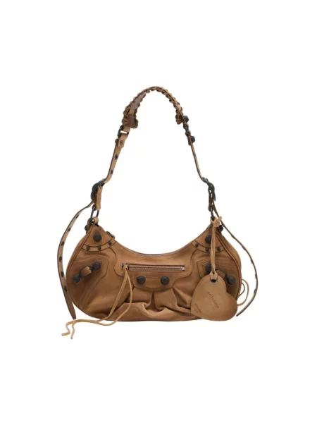 Torebka crossbody Balenciaga skórzana brązowa