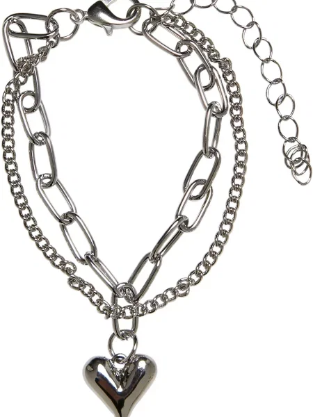 Гривна Urban Classics със сърца кафяво
