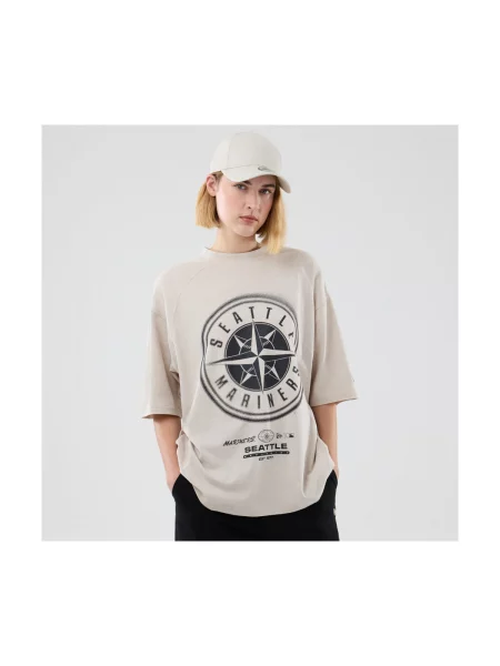 Tricou New Era cu strasuri bej