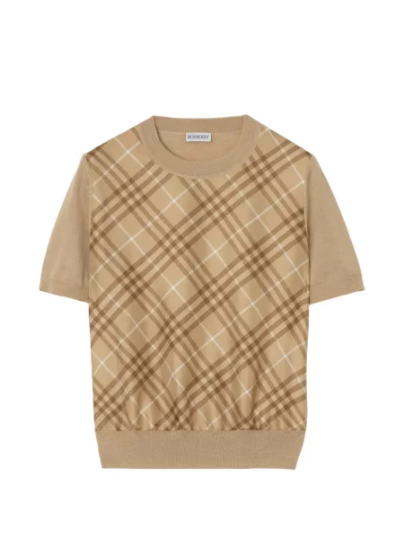 Tricou Burberry de lână în carouri