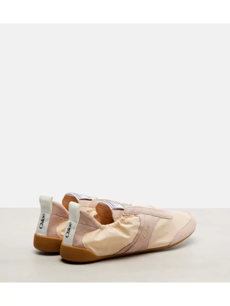 Sneakerși Chloé din piele de căprioară roz
