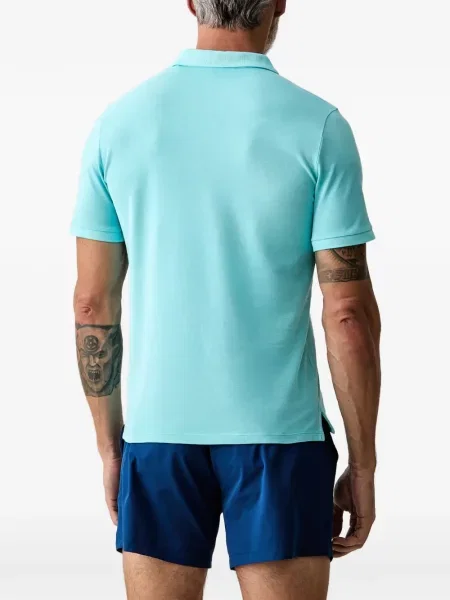 Tricou polo Guess cu autograf albastru