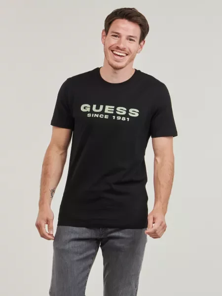 Majica Guess s autogramom crna