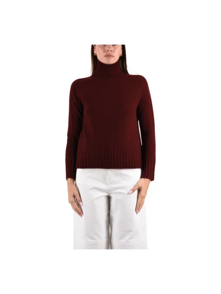 Sweter z golfem Max Mara wełniany do golfa czerwony