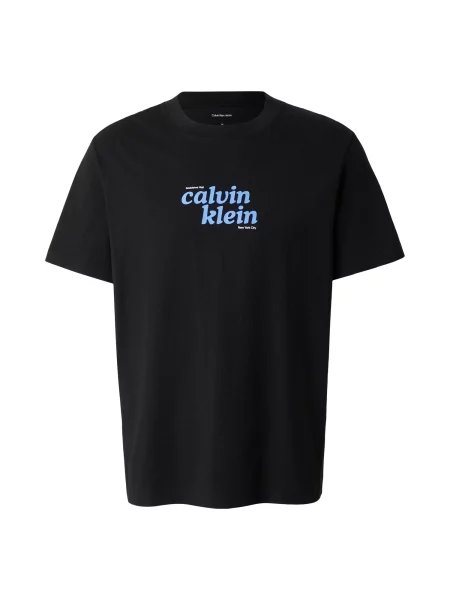 Calvin Klein Jeans Tricou Relaxed Logo albastru neon negru
