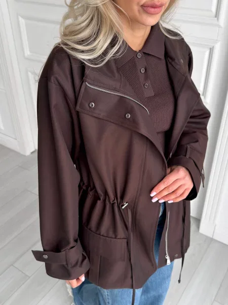 Тренч Jadone Fashion коричневый