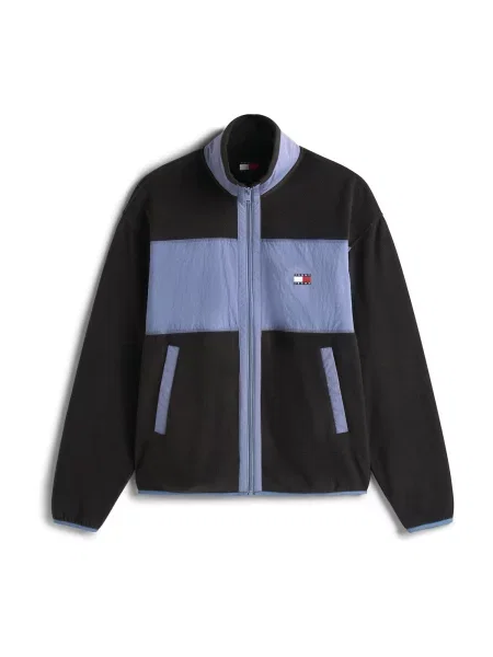 Geacă de blugi Tommy Jeans din fleece negru