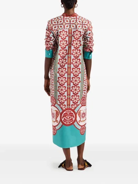 Rochie La Doublej din poplin de costum verde