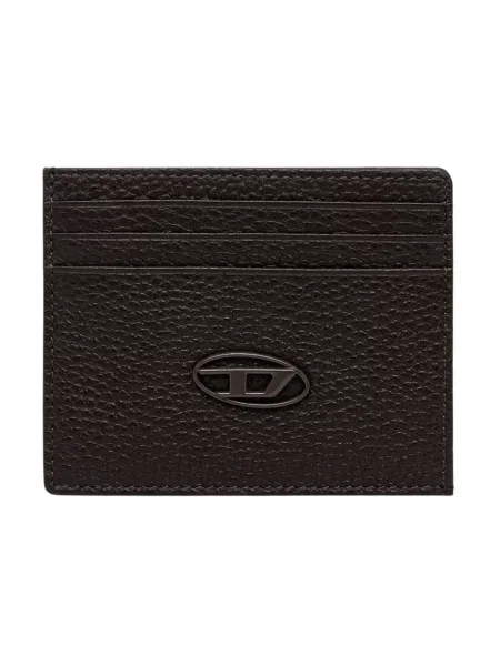 Diesel etui na karty skórzane HISSU EVO CARD CASE brązowy czarny