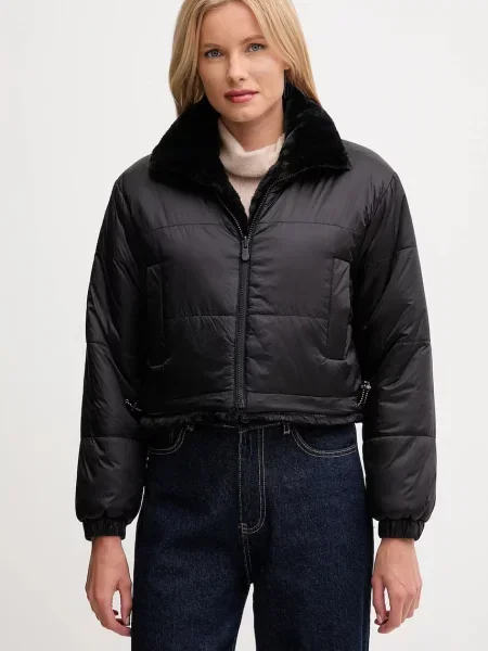 Save The Duck geacă cu două fețe YUKI de iarnă negru