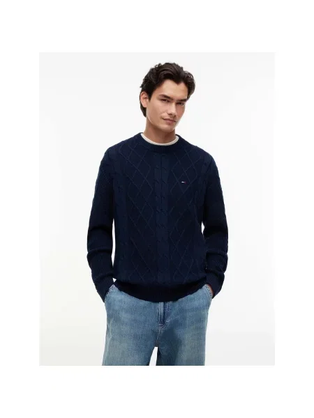 Pletená mikina Tommy Jeans modrá