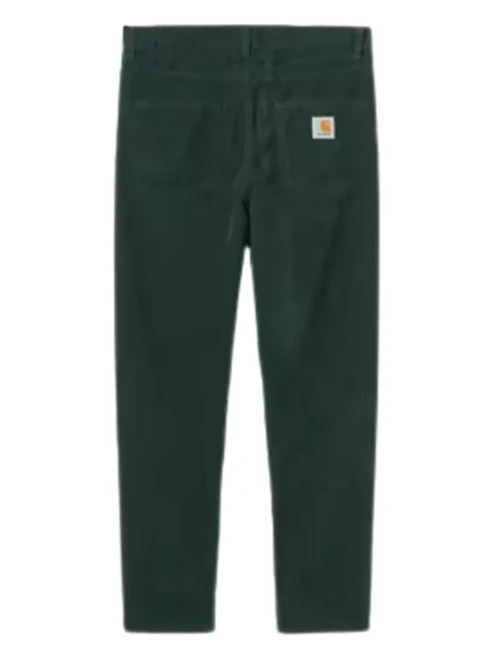 Παντελόνι Carhartt Wip κοτλέ σχέδιο με πέντε τσέπες πράσινο
