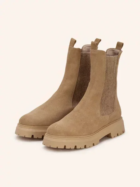 Darling Harbour Botki Chelsea beige beżowe