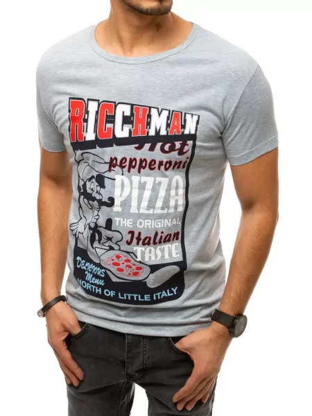 T-shirt z nadrukiem Dstreet szary