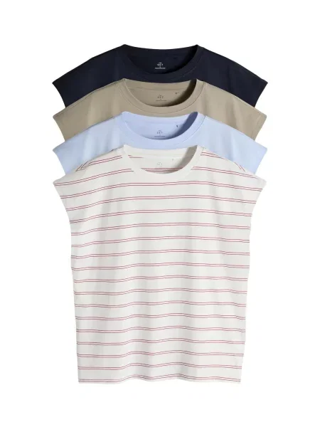 The Set Tricou bleumarin / albastru deschis / oliv alb