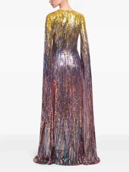 Rochie maxi Elie Saab cu paiete de costum albastru