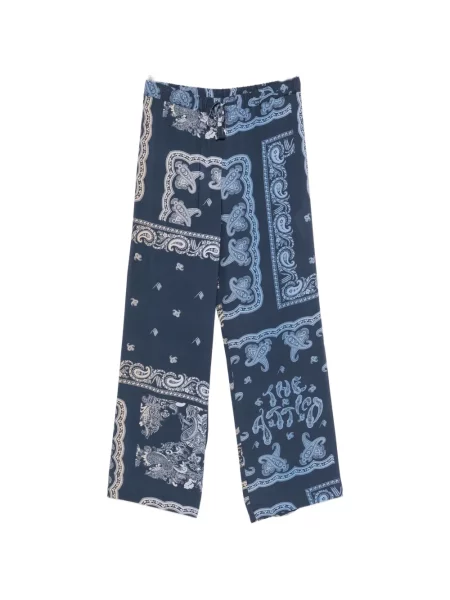 Pantaloni The Attico cu model paisley cu cordon albastru