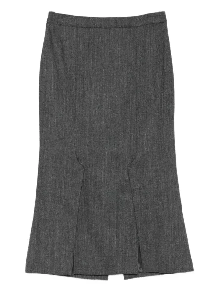 Fustă midi Seventy până la genunchi gri