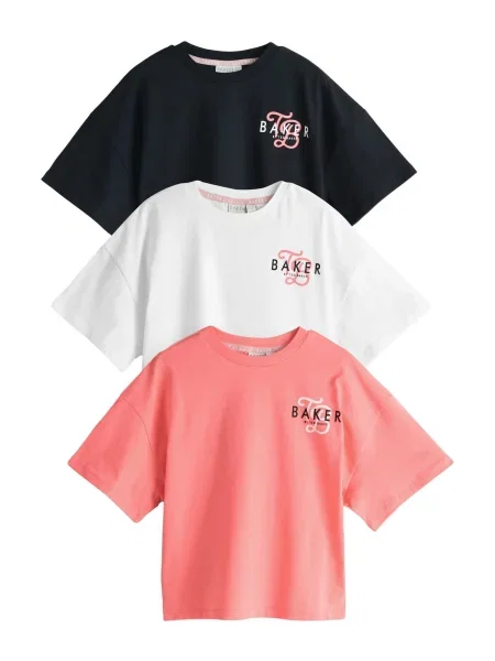 Baker by Ted Baker Tricou roz / negru alb