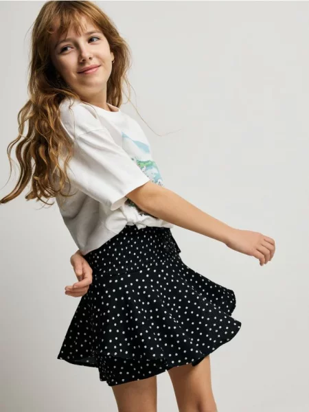 Reserved Спідниця-шорти в горошок чорний