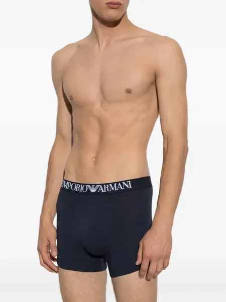 Boxeri Emporio Armani cu autograf albastru