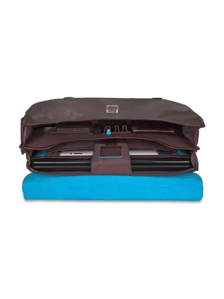 Torba na laptopa Piquadro skórzana brązowa