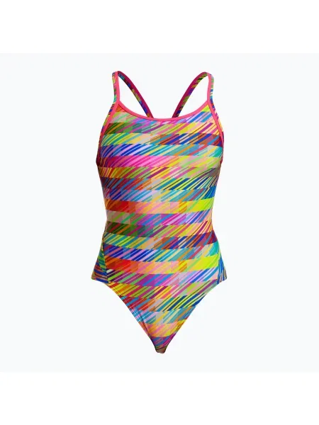 Női Funkita Diamond Back egyrészes statikus halmazállapotú fürdőruha. Méret: 16 AUS fekete