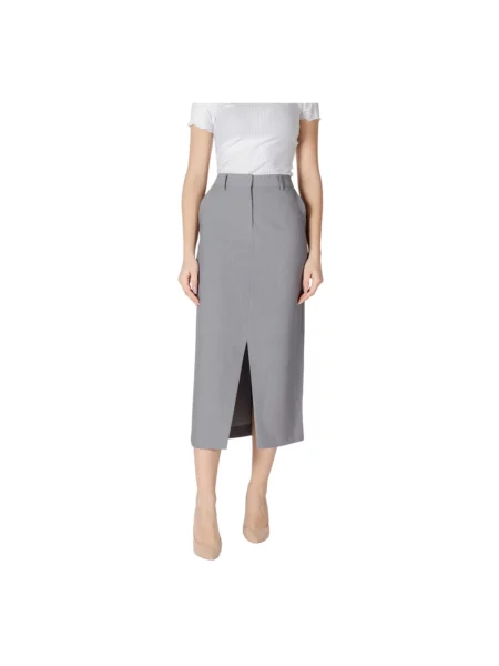 Spódnica midi Ichi do kolan biała