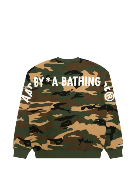 Pulover Aape By A Bathing Ape cu imagine cu model camuflaj verde