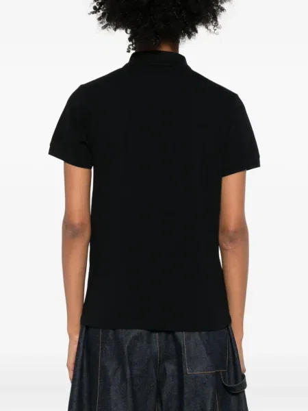 Polo Maison Kitsune cu broderie negru