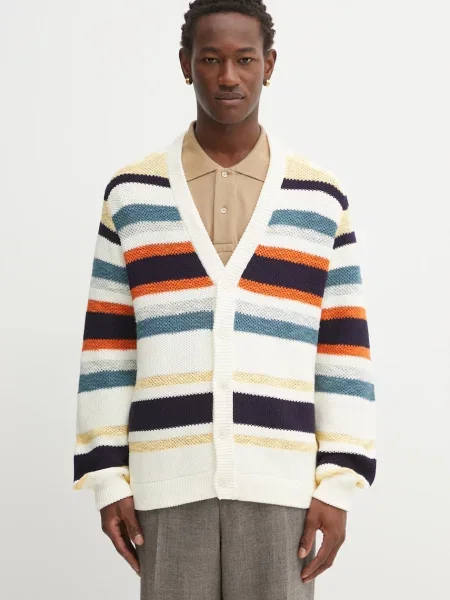 Maison Kitsuné pulover Comfort Striped bej
