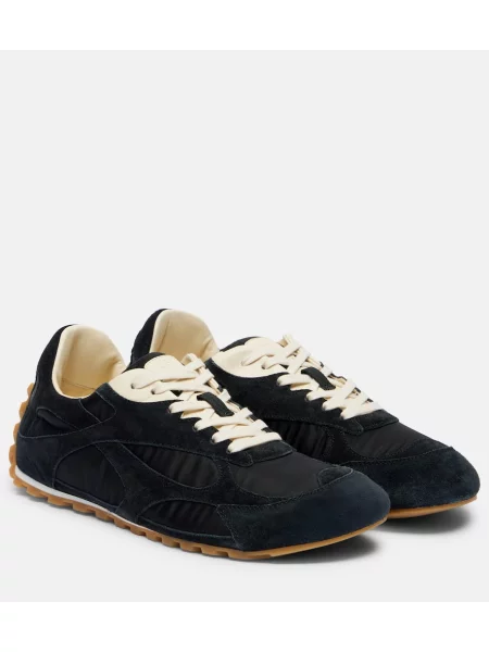 Sneakerși Bottega Veneta din piele de căprioară negru