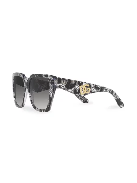 Raštuotos nėriniuotos saulės akiniai Dolce & Gabbana Eyewear juoda