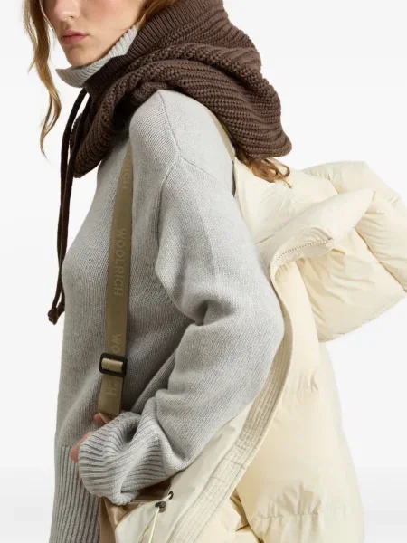 Palton Woolrich cu glugă alb
