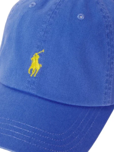 Șapcă Polo Ralph Lauren de mătase cu dungi cu cataramă albastru