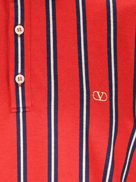 Ριγέ polo Valentino Garavani με σχέδιο κόκκινο