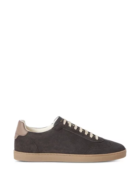Sneakerși Brunello Cucinelli din piele de căprioară negru