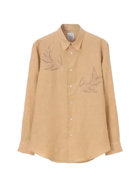 Cămașă Paul Smith cu broderie de in maro