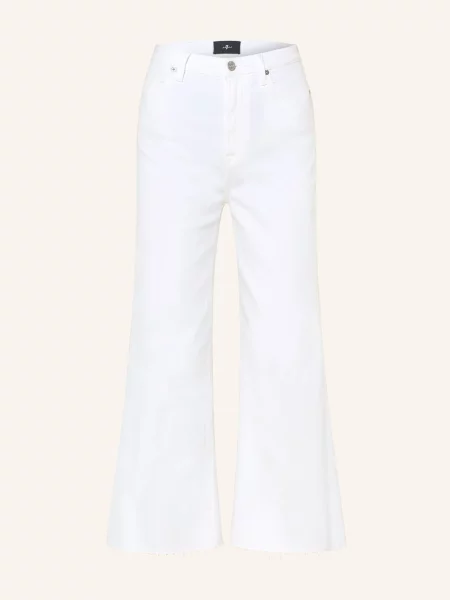 7 For All Mankind Flared Džíny Ultra High Rise Cropped Jo bílá