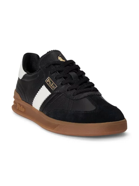 Kožené tenisky Polo Ralph Lauren Heritage Aera čierna
