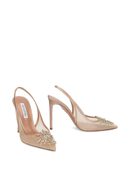 Pantofi cu toc Aquazzura de cristal alb