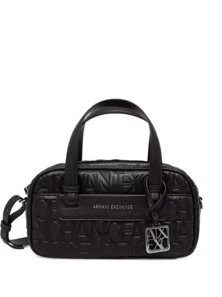 Geantă Armani Exchange cu autograf negru