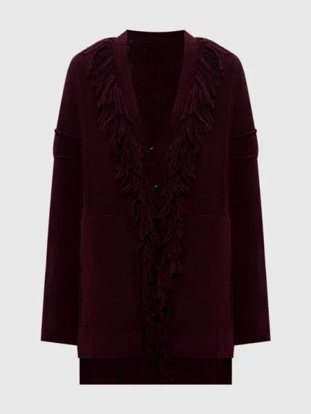 Кардиган з вовною Masnada бордовий