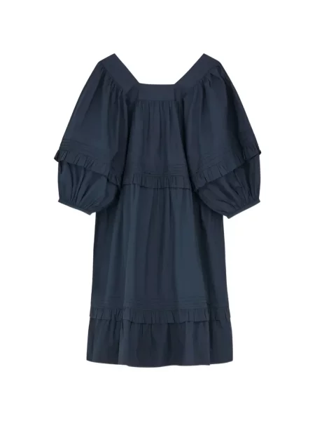 Rochie midi Skall Studio cu volane albastru