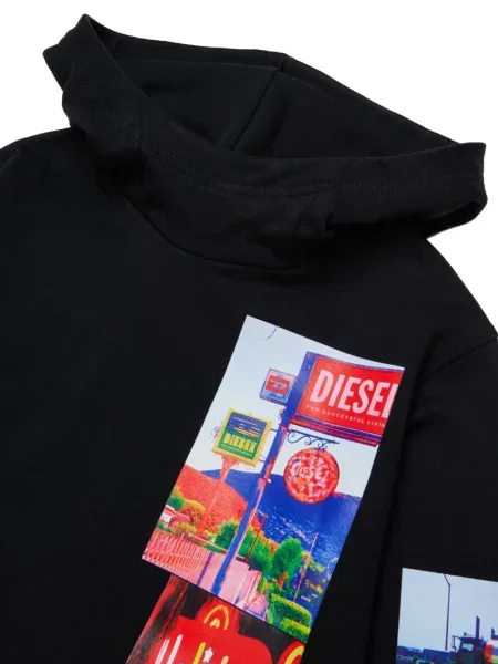 Bluza z kapturem dziecięca Diesel czarna