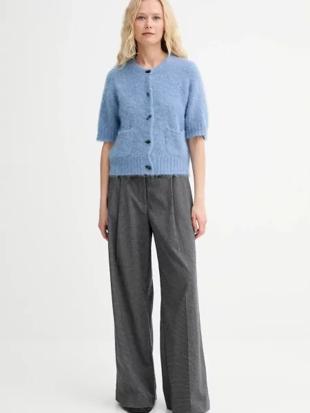 MUNTHE spodnie LUPON szerokie high waist szary